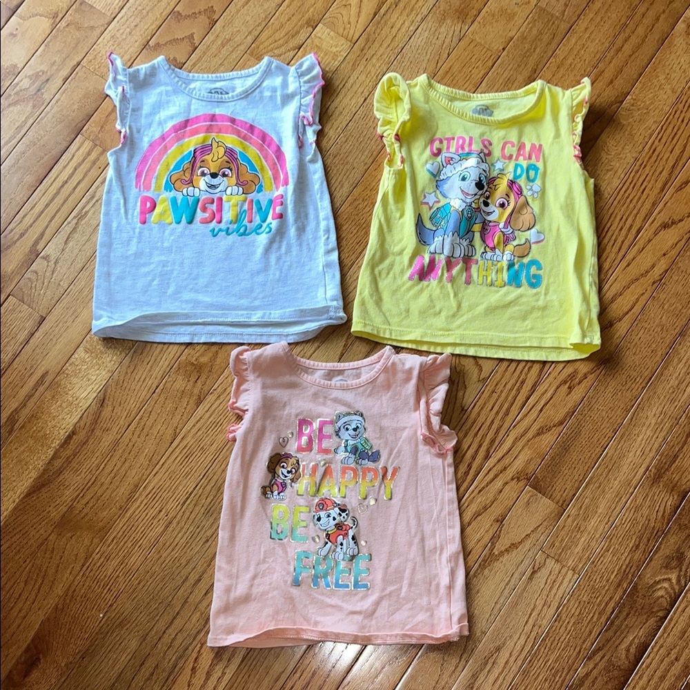 Paw Patrol Kids' T-Shirts - White, Yellow, Peach